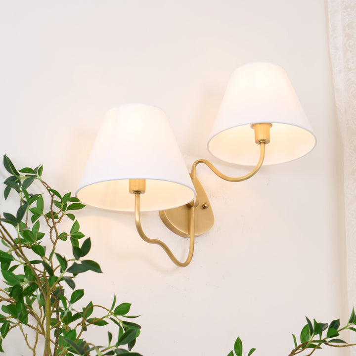 Evynor Applique Murale Laiton Tissu Industriel Vintage - Neutralighting