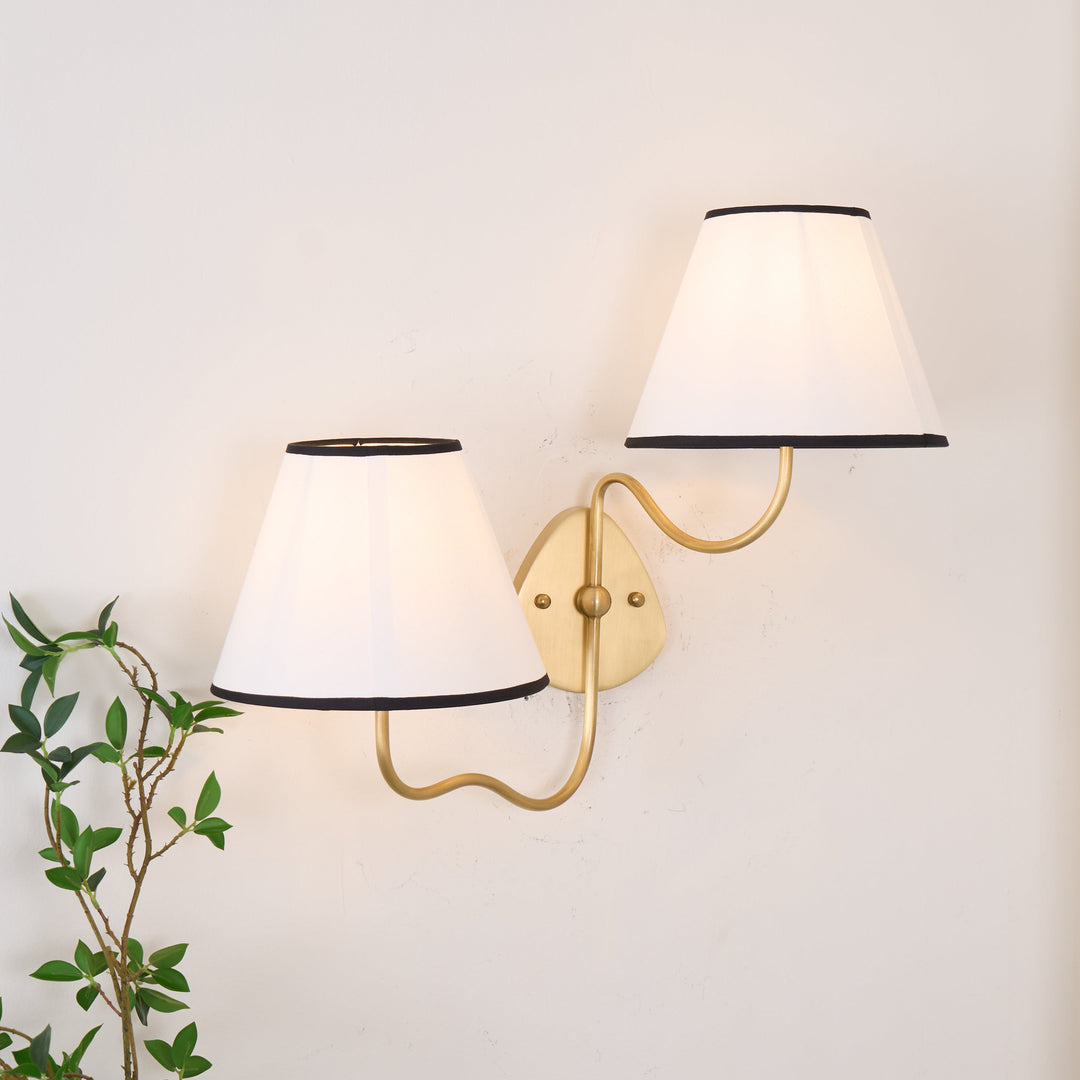 Evynor Applique Murale Laiton Tissu Industriel Vintage - Neutralighting