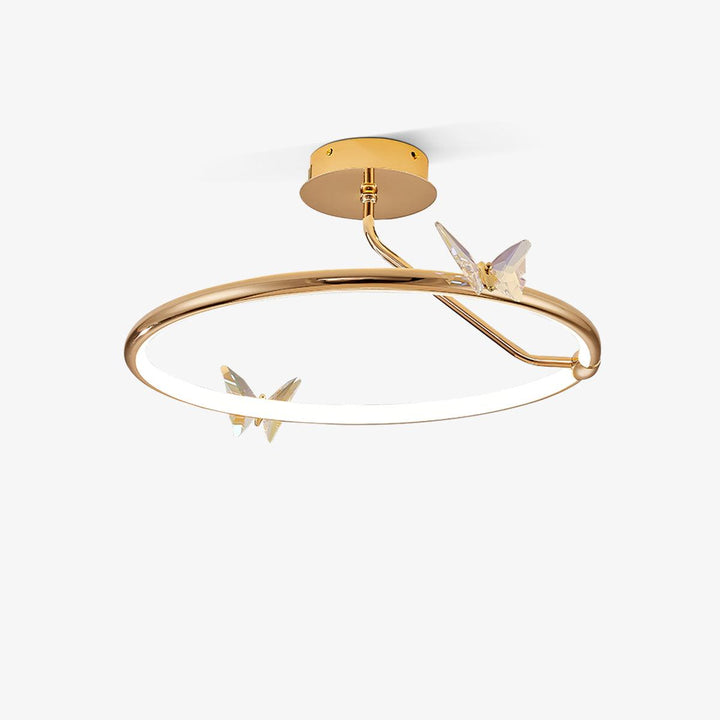 Solara Plafonnier Papillon avec Accents en Cristal et Anneau LED - Neutralighting