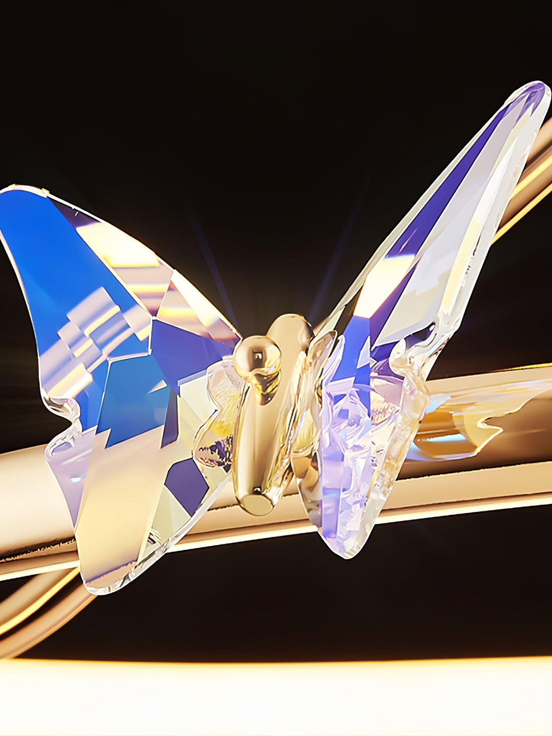 Solara Plafonnier Papillon avec Accents en Cristal et Anneau LED - Neutralighting