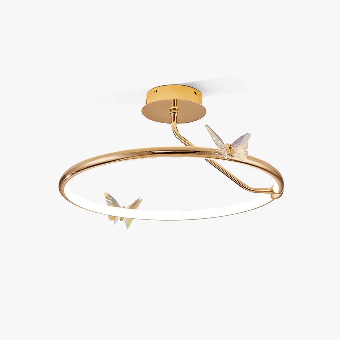 Solara Plafonnier Papillon avec Accents en Cristal et Anneau LED - Neutralighting