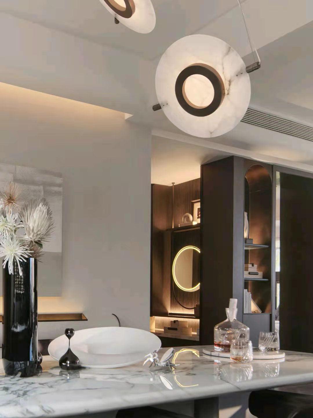Imirila Disque Forme Verre Pendentif Lumière - Neutralighting