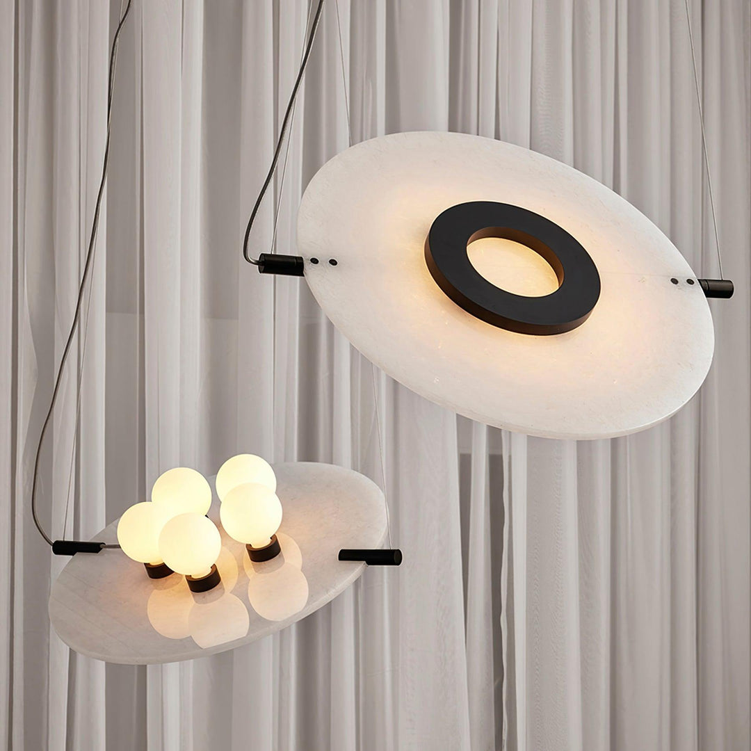 Imirila Disque Forme Verre Pendentif Lumière - Neutralighting