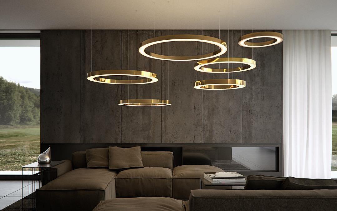 Lustra Lampe Pendante Dorée Moderne - Neutralighting