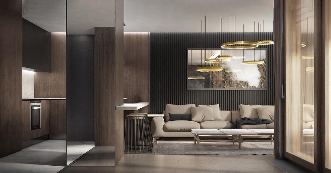 Lustra Lampe Pendante Dorée Moderne - Neutralighting