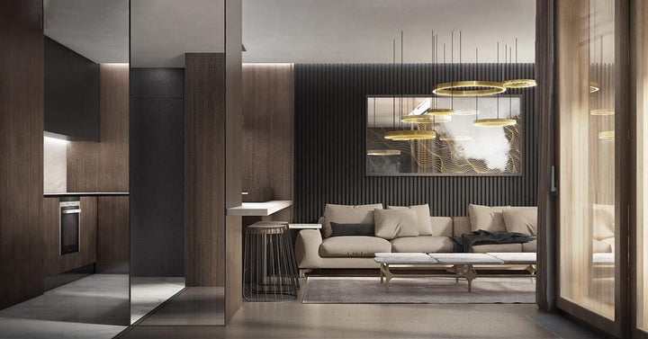 Lustra Lampe Pendante Dorée Moderne - Neutralighting