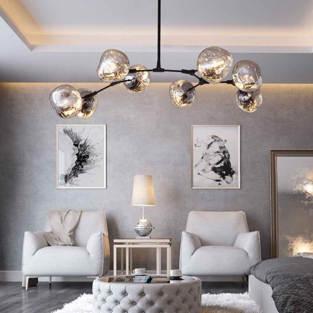 Valentina Suspension Globe Inhabituelle, Métal/Acrylique, Doré Rosé/Or/Chromé, Salon/Salle à Manger - Neutralighting