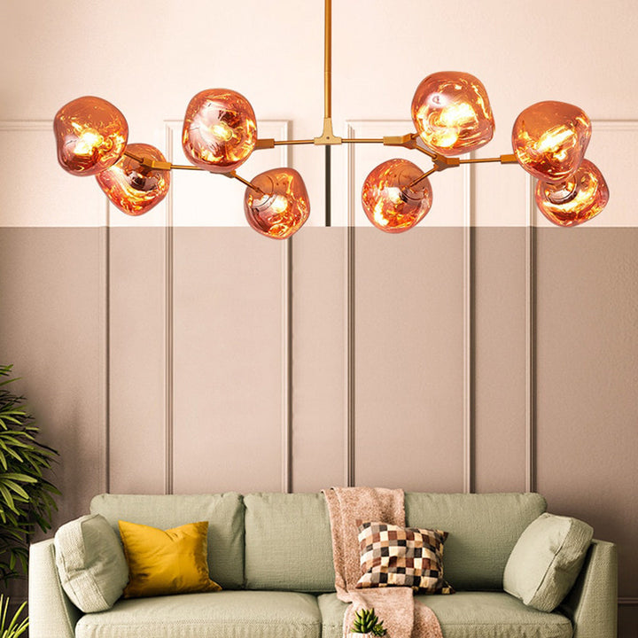 Valentina Suspension Globe Inhabituelle, Métal/Acrylique, Doré Rosé/Or/Chromé, Salon/Salle à Manger - Neutralighting