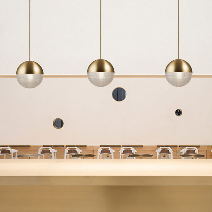 Valentina Suspenison Boule Contemporaine, Métal/Verre, Noir/Or, Bar/Salon/Chambre - Neutralighting