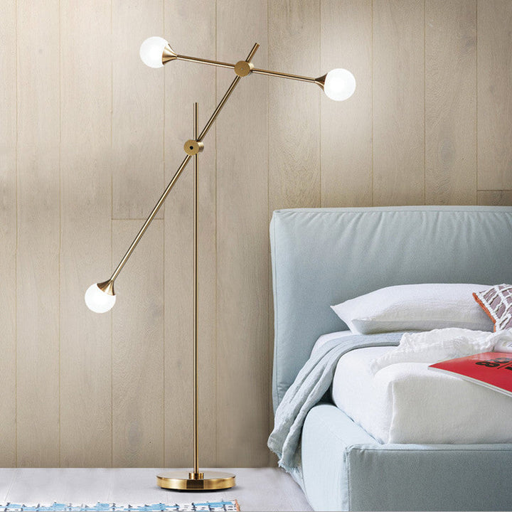 Valentina Lampadaire Orbe Simple, Métal/Verre, Doré, Salon - Neutralighting
