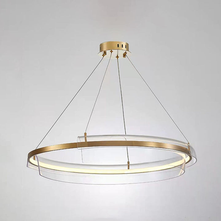 Arisha Suspension Ronde Moderne, Métal/Acrylique, Doré, Salon/Chambre à Coucher - Neutralighting