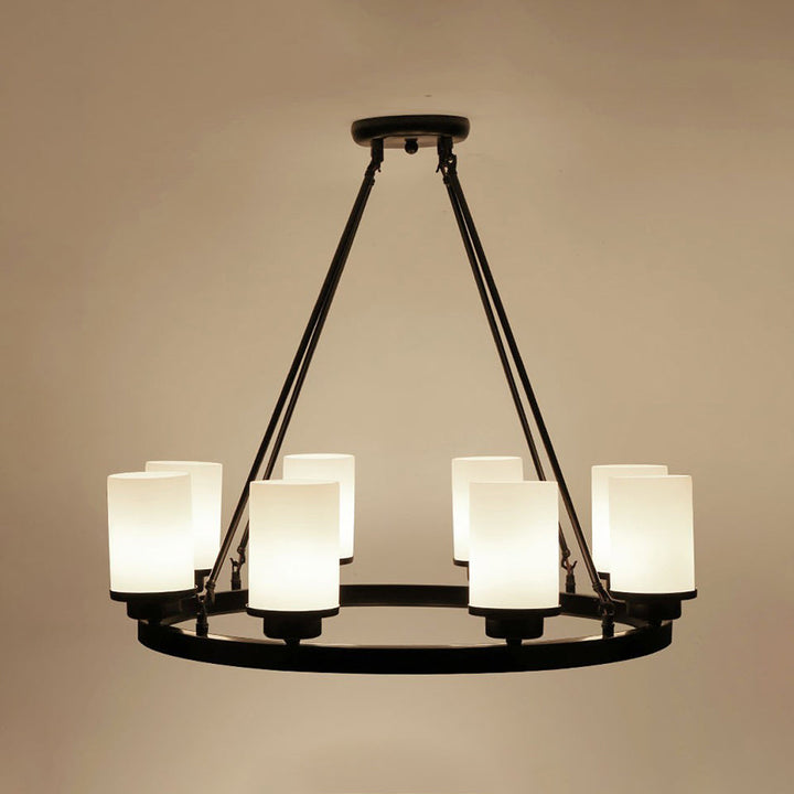 Silva Suspension Bague Rétro, Métal/Verre, Blanc/Noir, Salle à Manger/Salle de Séjour - Neutralighting
