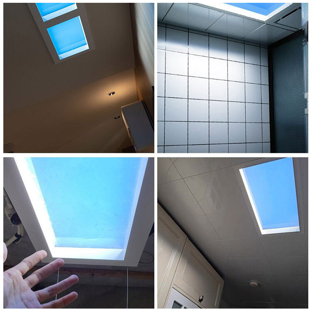 Ray Plafonnier Rectangle Moderne, Métal/Verre, Bleu, Salon - Neutralighting