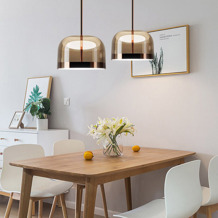Valentina Suspension Nordique, Métal/Verre, Noir/Or, Salle à Manger - Neutralighting