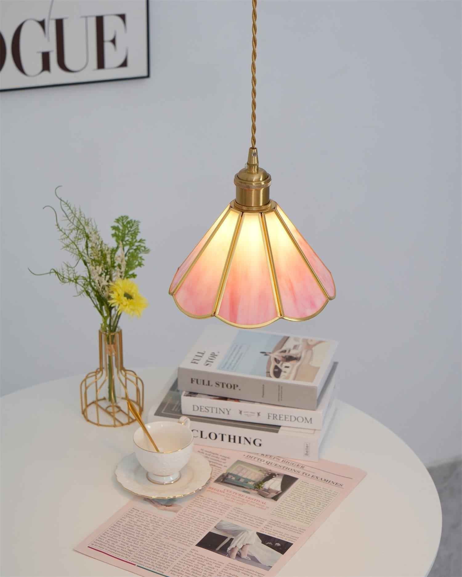 Lione Suspension en vitrail rose - Neutralighting