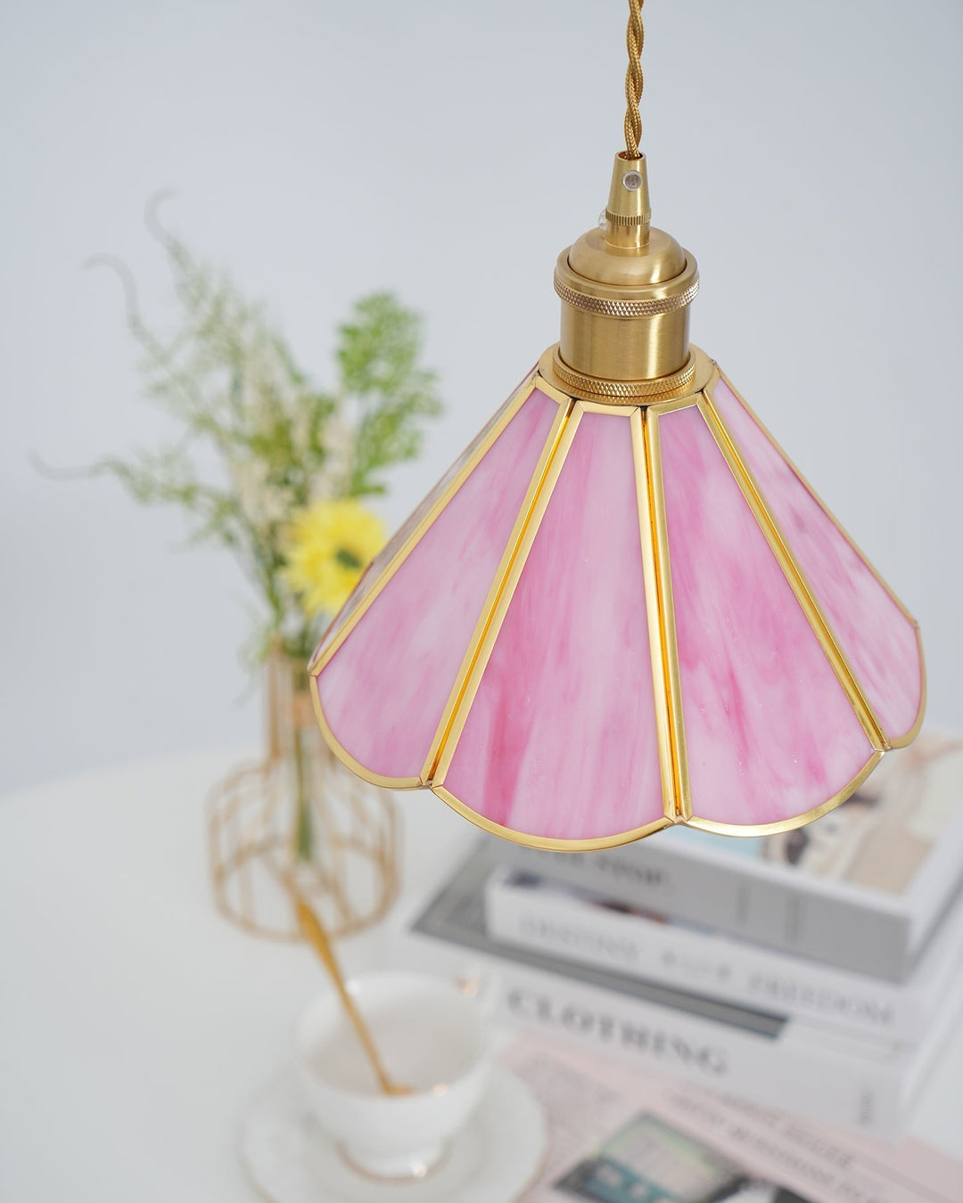Lione Suspension en vitrail rose - Neutralighting