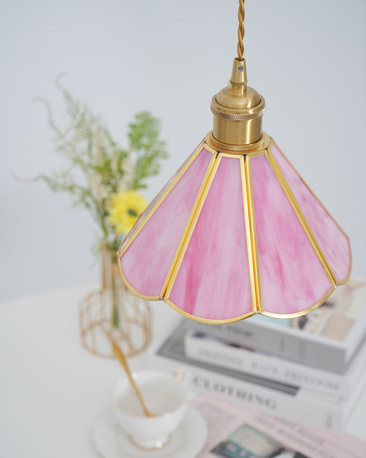 Lione Suspension en vitrail rose - Neutralighting