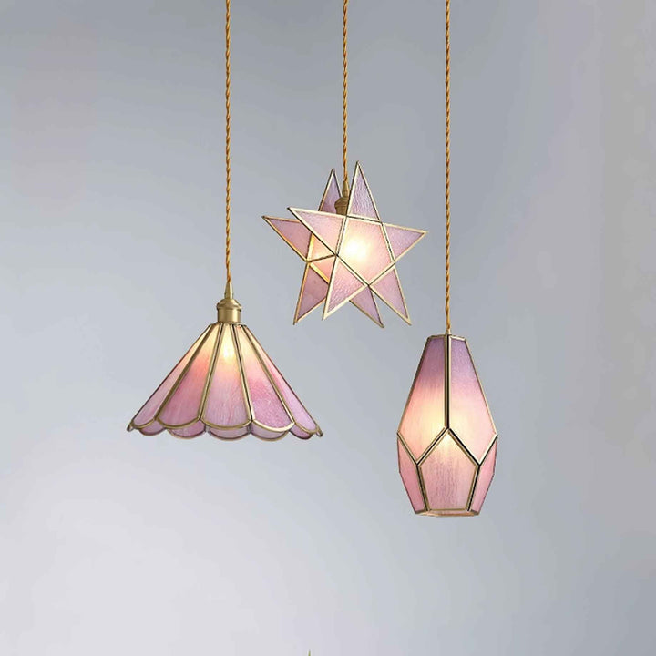 Lione Suspension en vitrail rose - Neutralighting