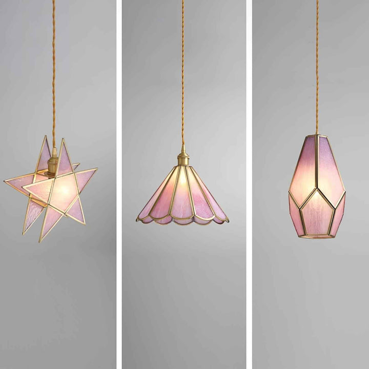 Lione Suspension en vitrail rose - Neutralighting