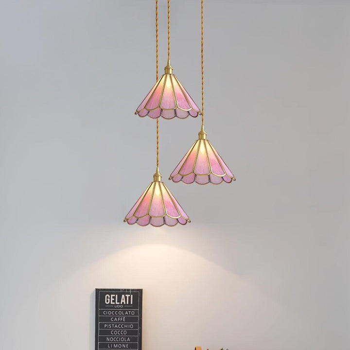 Lione Suspension en vitrail rose - Neutralighting