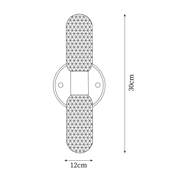 Evania Applique murale double en laiton et verre texturé - Neutralighting
