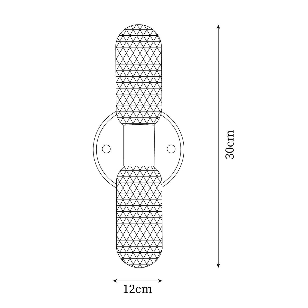 Evania Applique murale double en laiton et verre texturé - Neutralighting