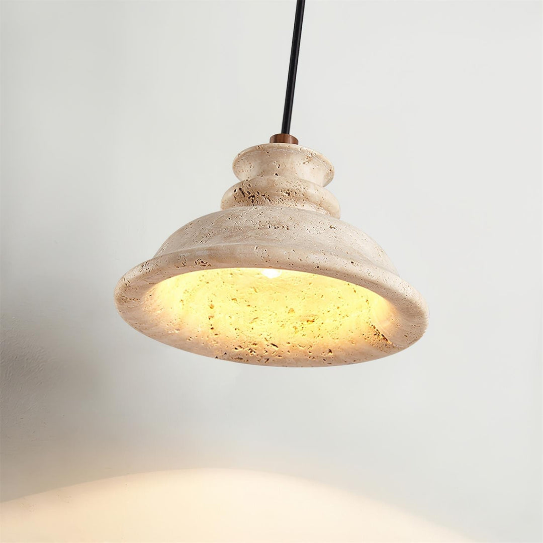Ritta Lampe Pendante Abat-jour Travertin Sculpté - Neutralighting
