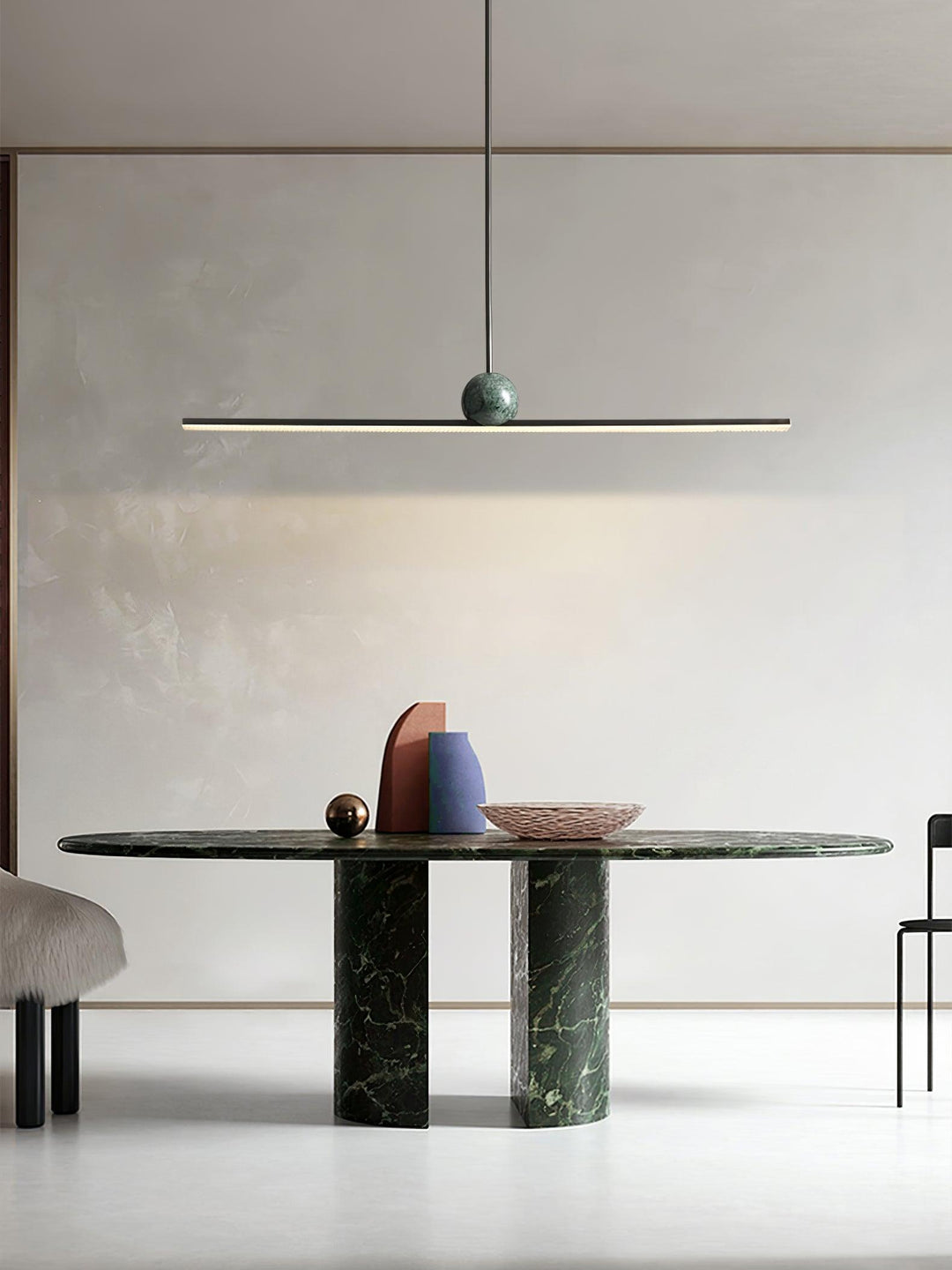 Liora Suspension Linéaire Minimaliste en Marbre - Neutralighting