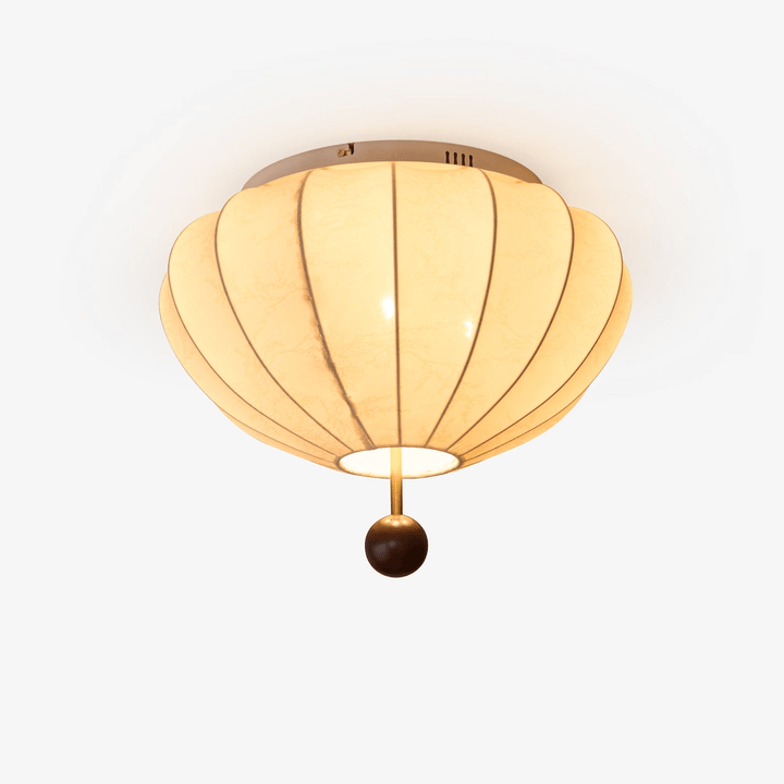 Lustra Plafonnier Bois Tissu Lanternes - Neutralighting