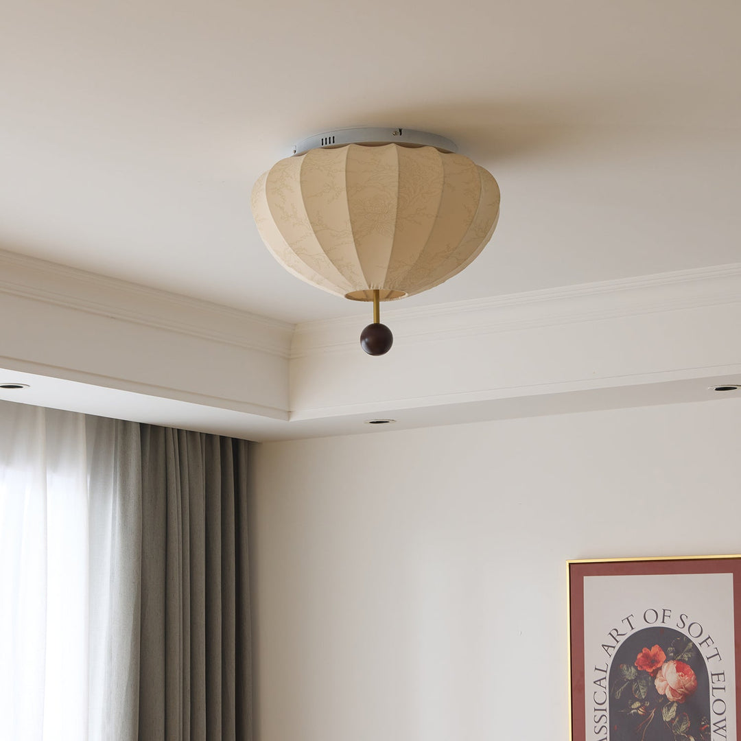 Lustra Plafonnier Bois Tissu Lanternes - Neutralighting