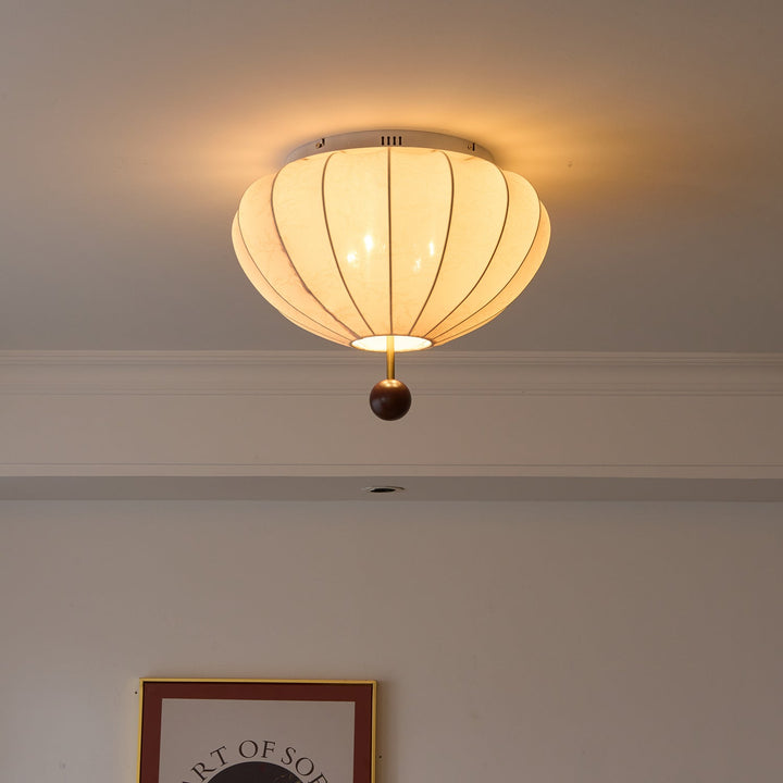 Lustra Plafonnier Bois Tissu Lanternes - Neutralighting