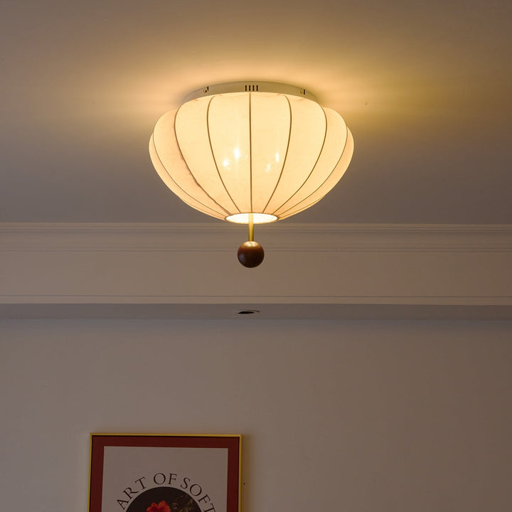 Lustra Plafonnier Bois Tissu Lanternes - Neutralighting