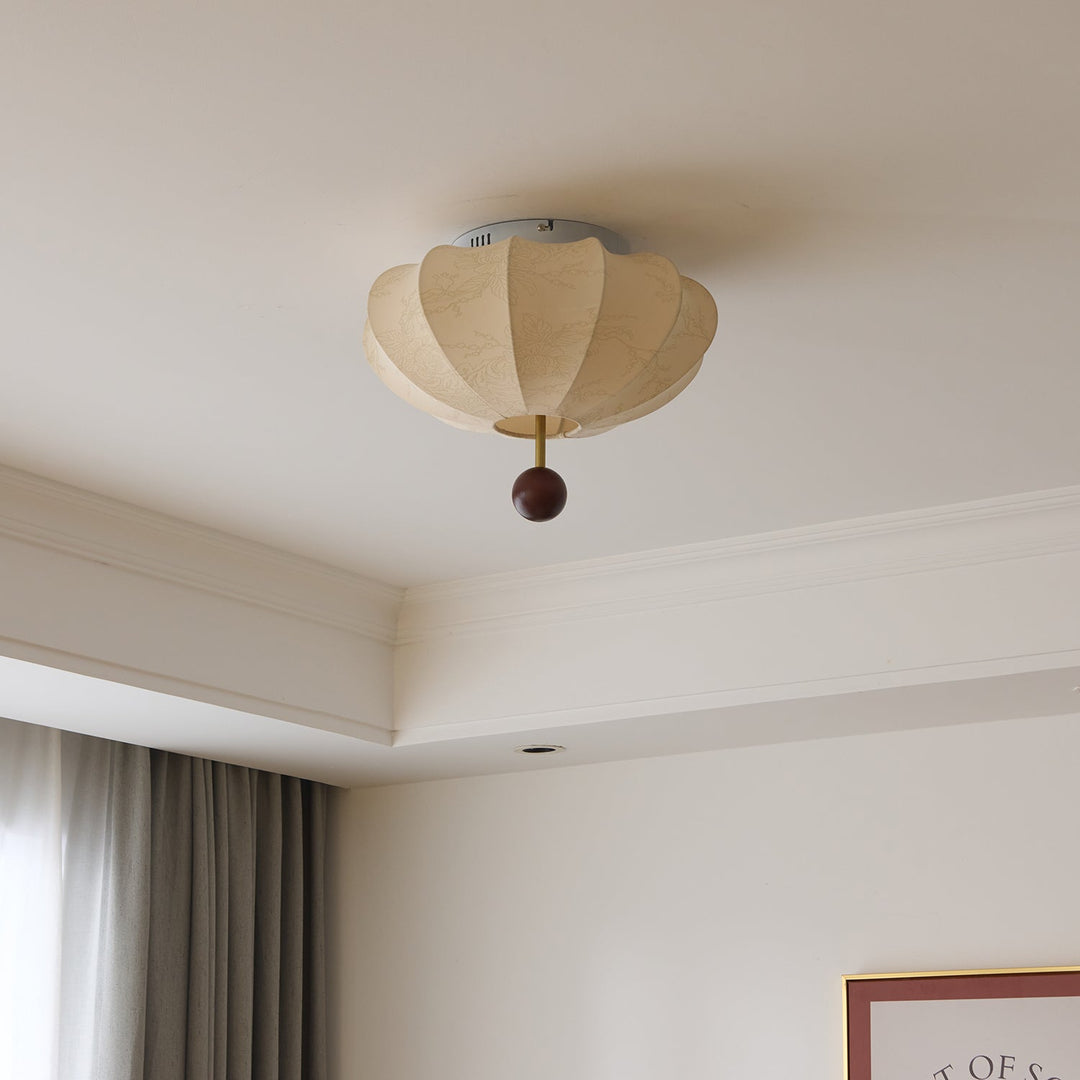 Lustra Plafonnier Bois Tissu Lanternes - Neutralighting