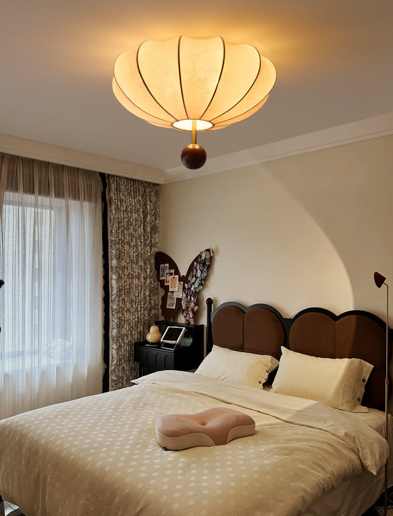 Lustra Plafonnier Bois Tissu Lanternes - Neutralighting