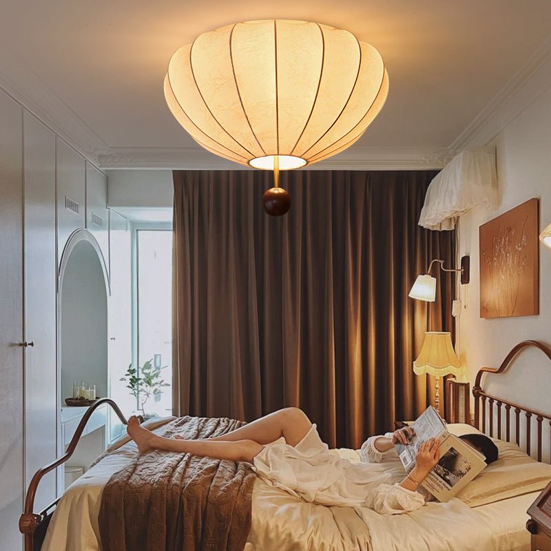 Lustra Plafonnier Bois Tissu Lanternes - Neutralighting