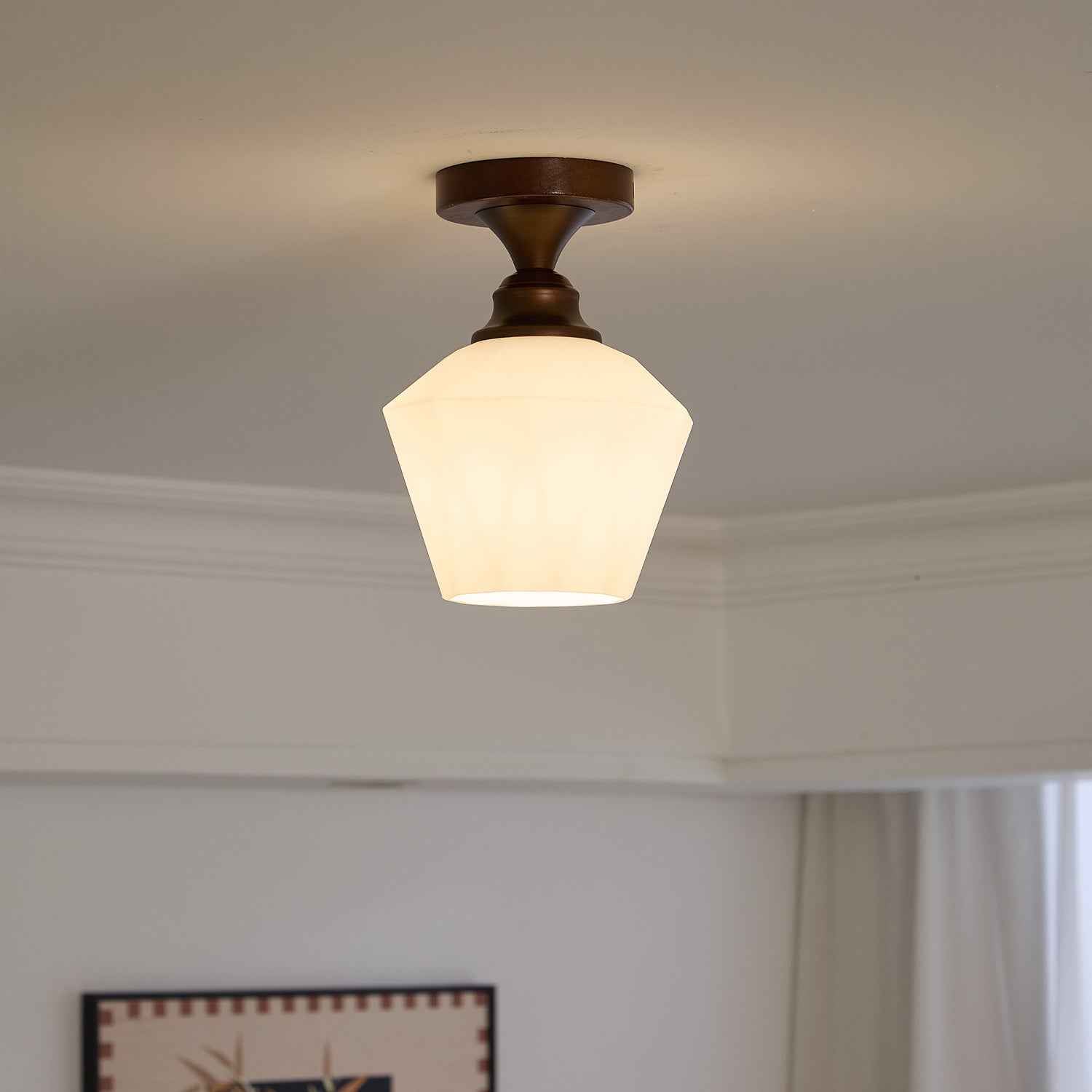 Alveneth Verre 23cm Blanc LED
