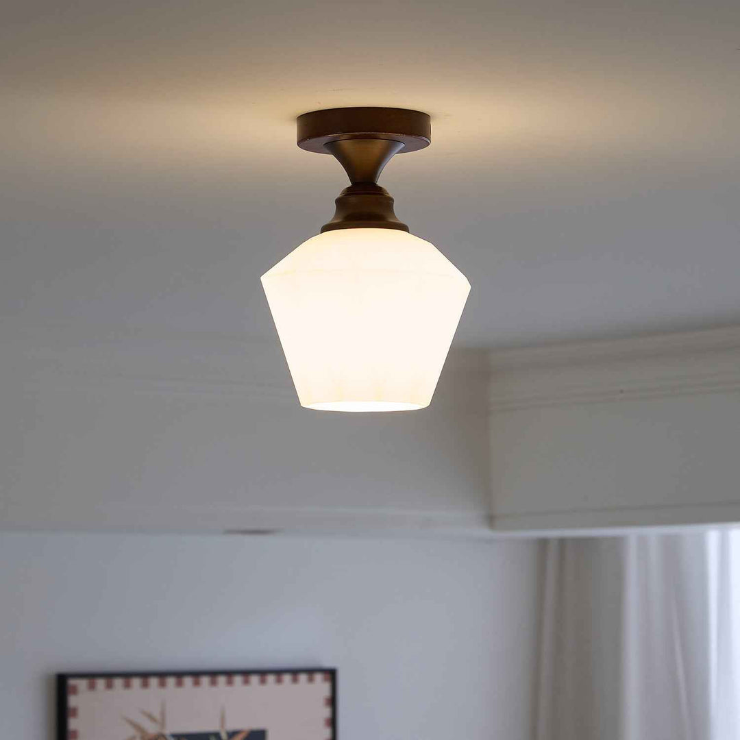 Alveneth Verre 23cm Blanc LED