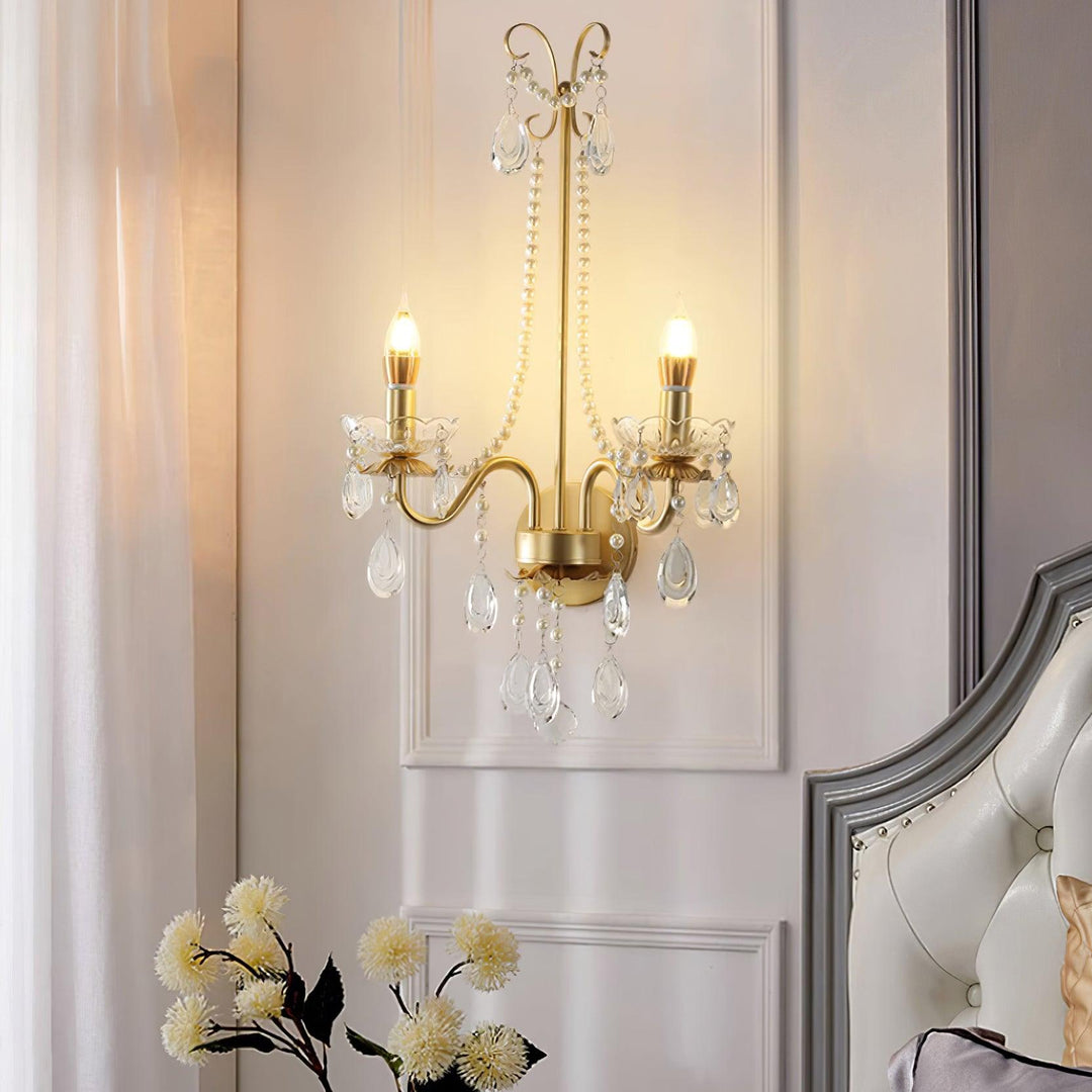 Applique Murale Perles de Cristal Ornée Élégante Chic pour Maison - Neutralighting