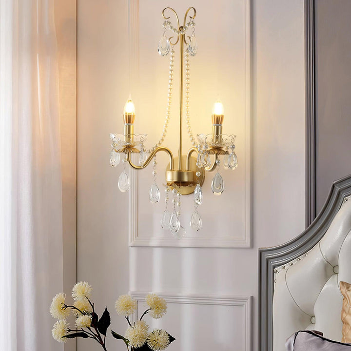 Applique Murale Perles de Cristal Ornée Élégante Chic pour Maison - Neutralighting