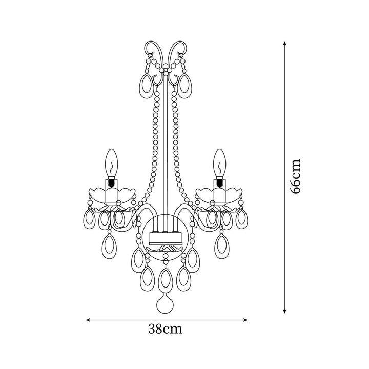 Applique Murale Perles de Cristal Ornée Élégante Chic pour Maison - Neutralighting