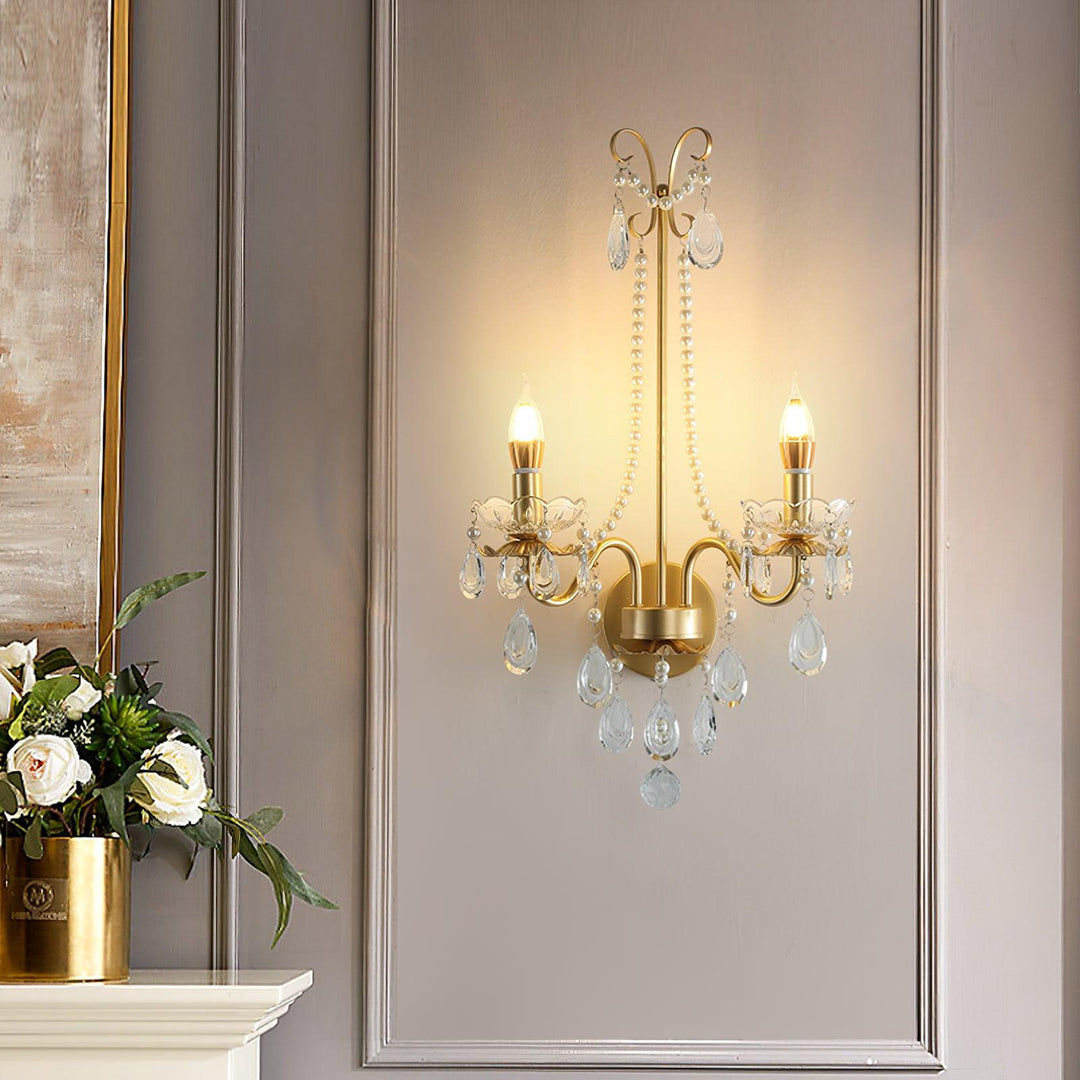 Applique Murale Perles de Cristal Ornée Élégante Chic pour Maison - Neutralighting