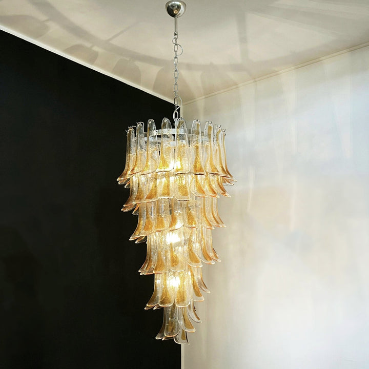 Aurora Chandelier Pétales en Verre de Murano Doré - Neutralighting