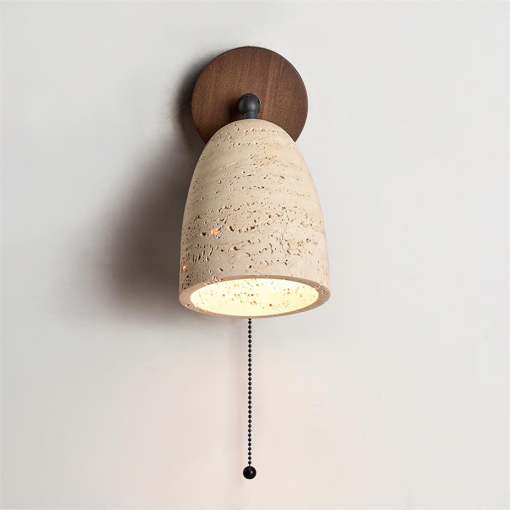 Solaro Applique Murale Travertin Avec Chaîne De Tirage - Neutralighting