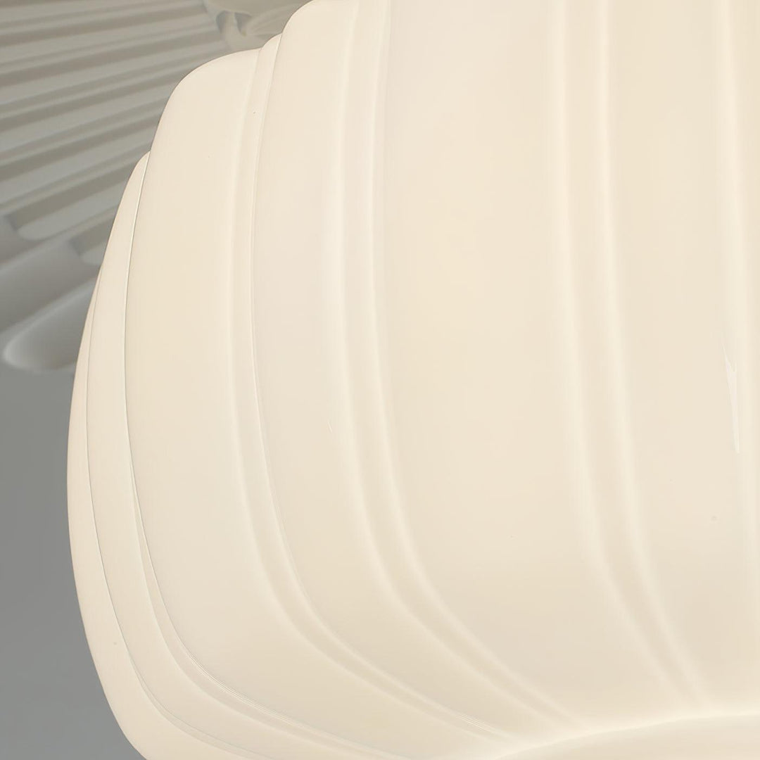 Solara Plafonnier en Verre Opale Dôme Cannelé Vintage - Neutralighting
