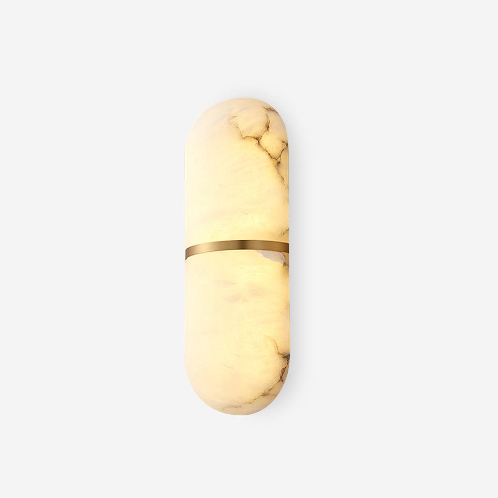 Applique Murale Capsule en Albâtre Bande en Laiton Lueur Ambiante Luxe Douce - Neutralighting
