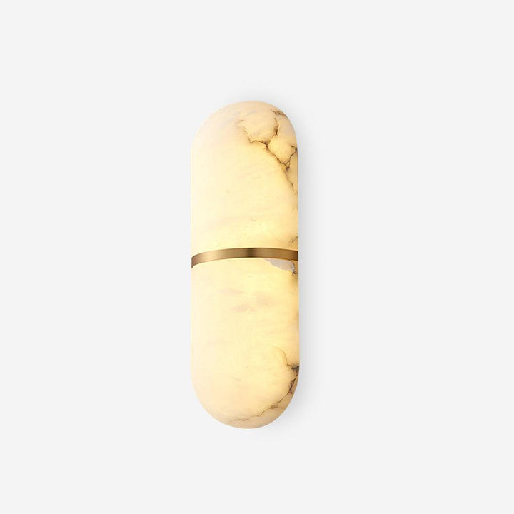 Applique Murale Capsule en Albâtre Bande en Laiton Lueur Ambiante Luxe Douce - Neutralighting