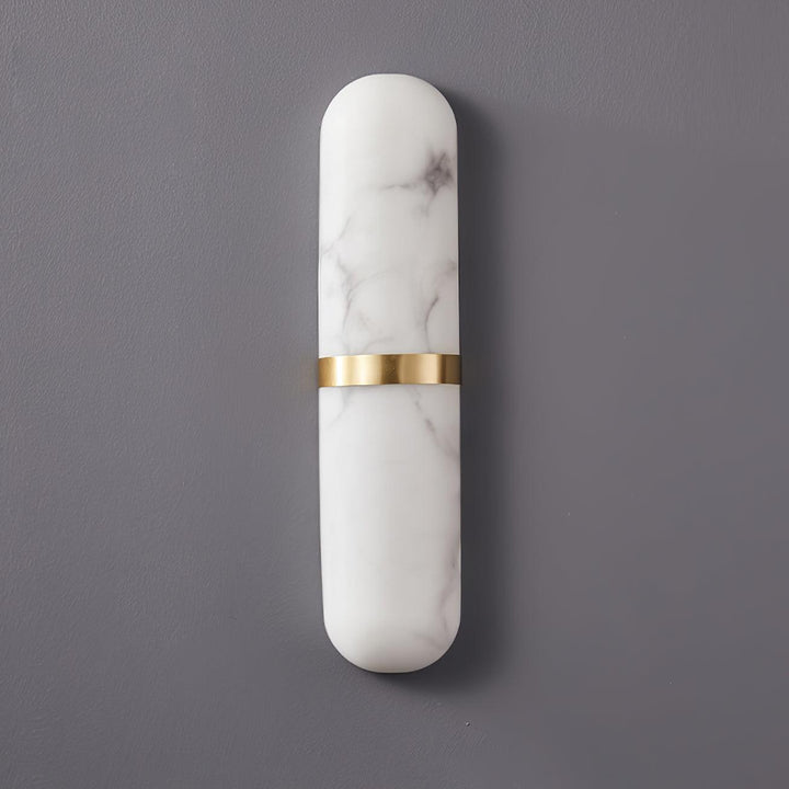 Applique Murale Capsule en Albâtre Bande en Laiton Lueur Ambiante Luxe Douce - Neutralighting