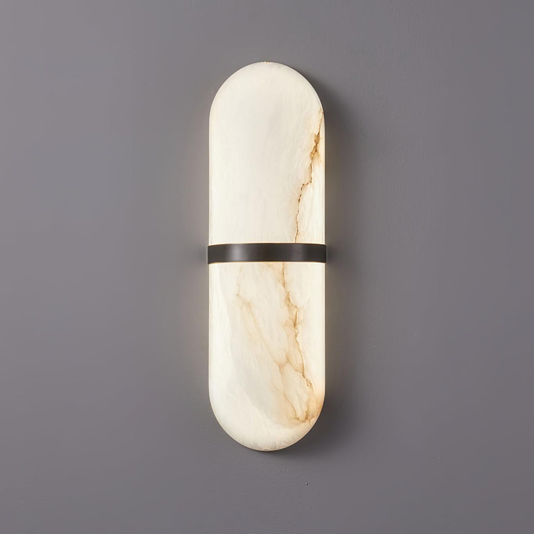 Applique Murale Capsule en Albâtre Bande en Laiton Lueur Ambiante Luxe Douce - Neutralighting