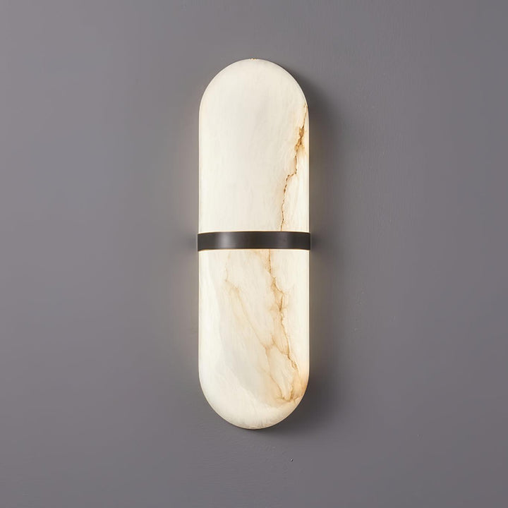 Applique Murale Capsule en Albâtre Bande en Laiton Lueur Ambiante Luxe Douce - Neutralighting