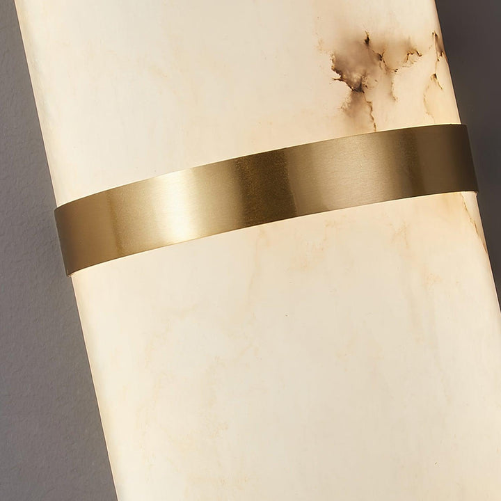 Applique Murale Capsule en Albâtre Bande en Laiton Lueur Ambiante Luxe Douce - Neutralighting